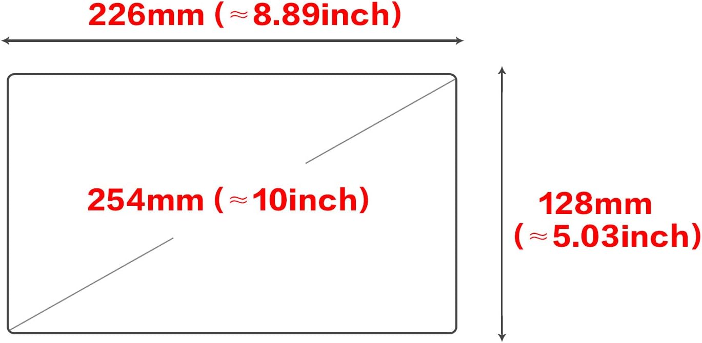dasaita 10 inch Large Screen 226X128mm Tempered Glass Screen Protector Display Monitor Glass Film for 2 DIN Car DVD GPS Head Unit Global Navigation System